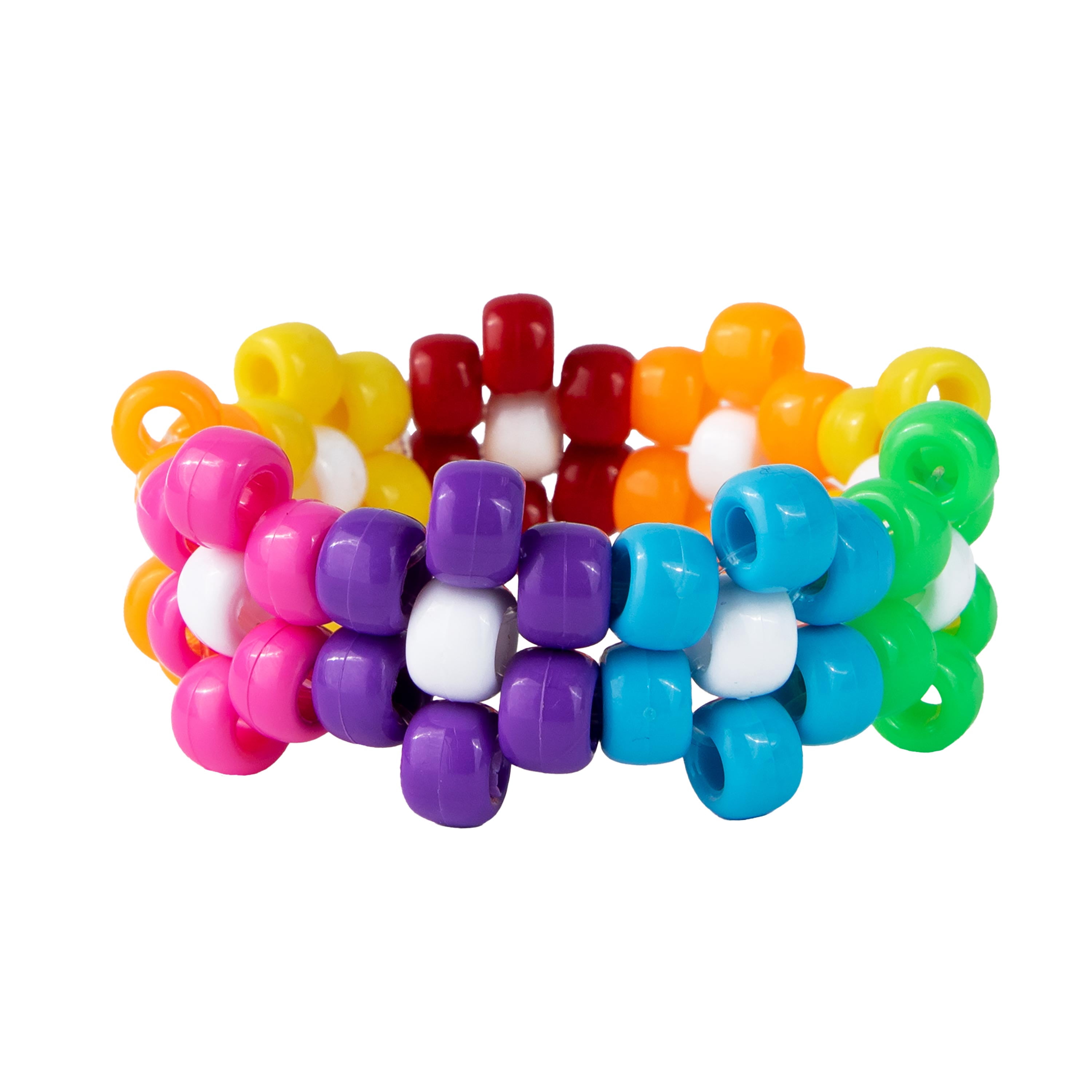 Hello Hobby Rainbow Pony Bead Mix, 500 Pieces, Multicolor Plastic Beads for Jewelry Making and DIY Crafts