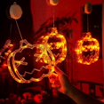 thumbnail image 2 of 3-Pack Orange Pumpkin Halloween Window Lights with Suction Cup, 2 of 5
