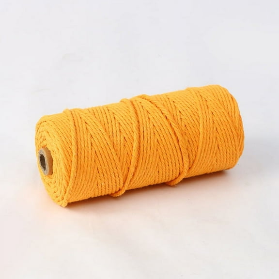XmhyTop Macrame Cord 4mm x 110yards Natural Macrame Cotton Rope Colored Macrame Rope Soft Cotton Cord Macrame Supplies Craft Rope Macrame Yarn for Plant Hanger Wall Hanger ，Golden