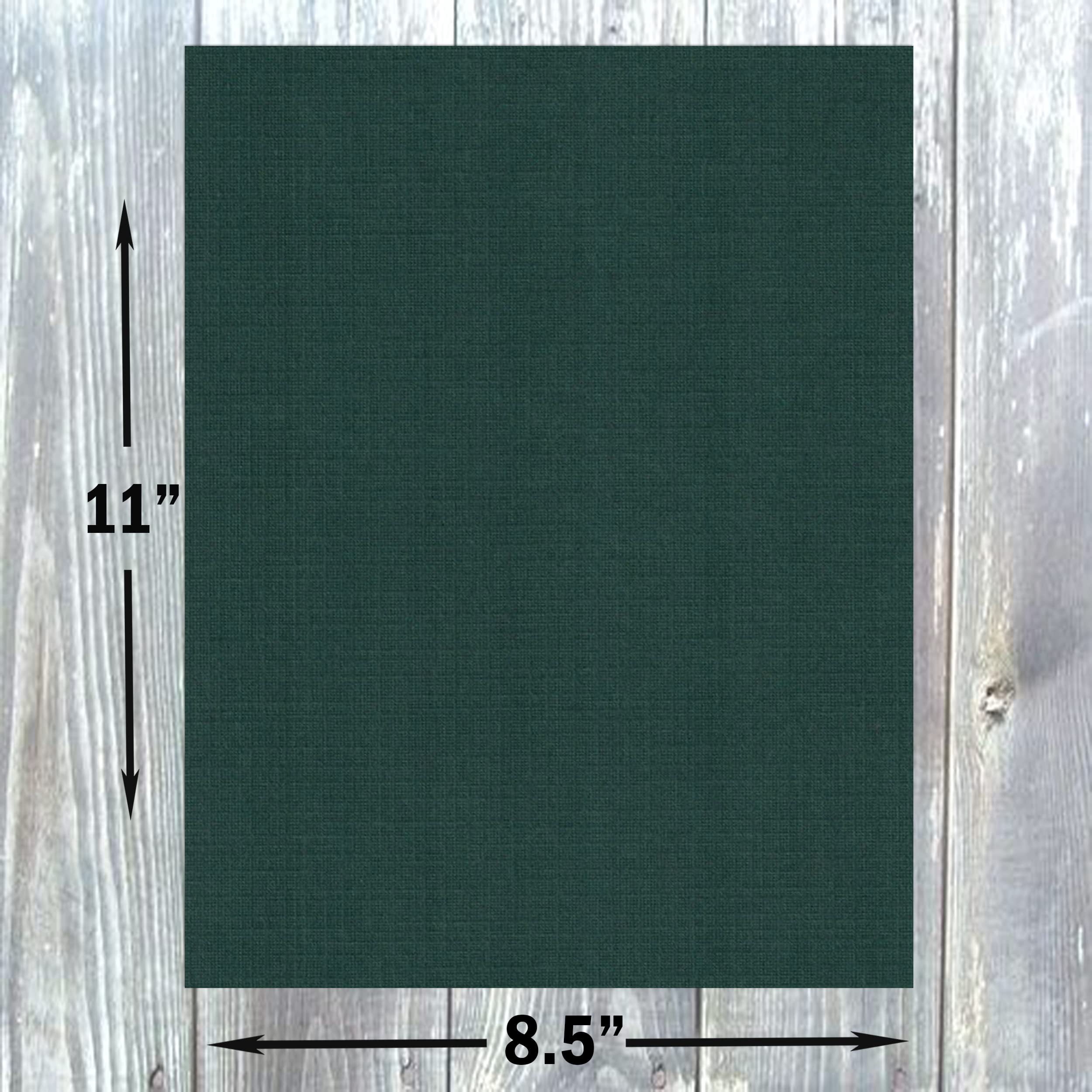 Hamilco Colored Cardstock Scrapbook Paper 8.5x11 Linen Textured Color Card Stock Paper Sacramento Green 80 lb Cover 50 Pack