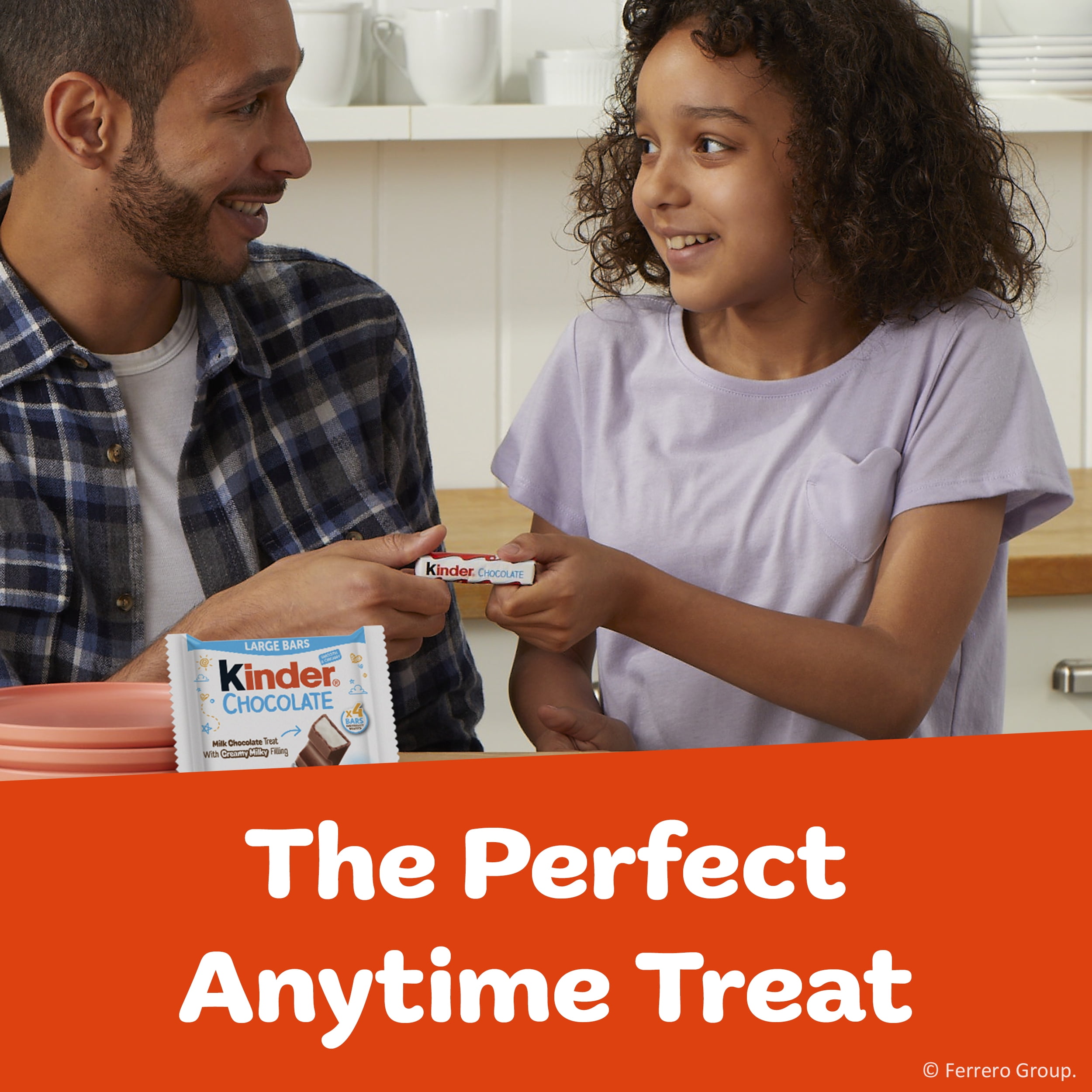 Kinder Chocolate Milk Chocolate Bars with Creamy Milky Filling, 4 Individually Wrapped Bars per Pack, 1.8 oz