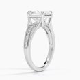 thumbnail image 2 of Dash Jewel Silver 14K White Gold Over Ring - Excellent 2 Ct Asscher Cut Lab Created Simulated Diamond Ring - Bridal Diamond Jewellery for Women's - Jewellery Diamond Ring Wedding Set Clearance, 2 of 6