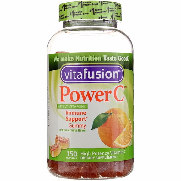 4 Pack - Vitafusion Power C Adult Vitamins Gummy, Immune Support, Natural Orange 150 ea