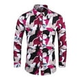 thumbnail image 1 of PBNBP Mens Dress Shirts Floral Print Personality Business Long Sleeve Dress Shirts Vintage Button Down Shirts Turn Down Collar Tops, 1 of 8