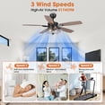 thumbnail image 5 of Parrot Uncle 52" Rustic Black Caged Ceiling Fan with Lights and Remote Control, Glass Shade Chandelier Ceiling Fan, 5 of 11