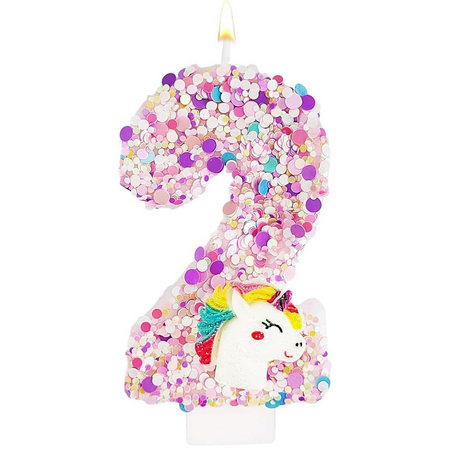 wuyuhangppo 0-9 Number Birthday Candle,Happy Birthday Cake Candle， Unicorn Themed Party Supplies