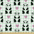 thumbnail image 2 of Valentine's Day Fabric by the Yard Upholstery, Romantic Pandas Hearts Doodle Love Theme Art Pattern, Decorative Fabric for DIY and Home Accents, Charcoal Grey Pink and White by Ambesonne, 2 of 5