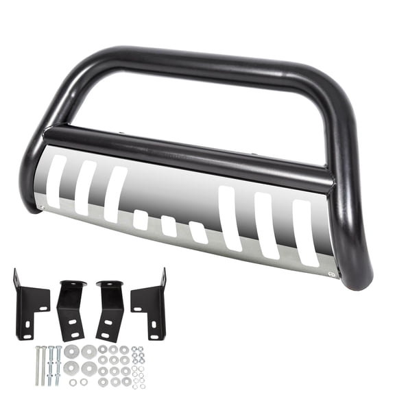 Suitable for Bull Bar Compatible with 2005-2015 Toyota Tacoma 3" Tube Stainless Steel Black Front Bumper Brush Push Grille Guard
