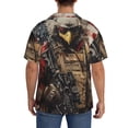 thumbnail image 3 of Fotbe Bald Eagle Soldier print Short Sleeve Button Down Shirts for Men Casual Summer Beach Wrinkle Free Shirt-4X-Large, 3 of 5