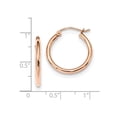 thumbnail image 3 of 10K Rose Gold Polished 2mm Tube Hoop Earrings, 3 of 3