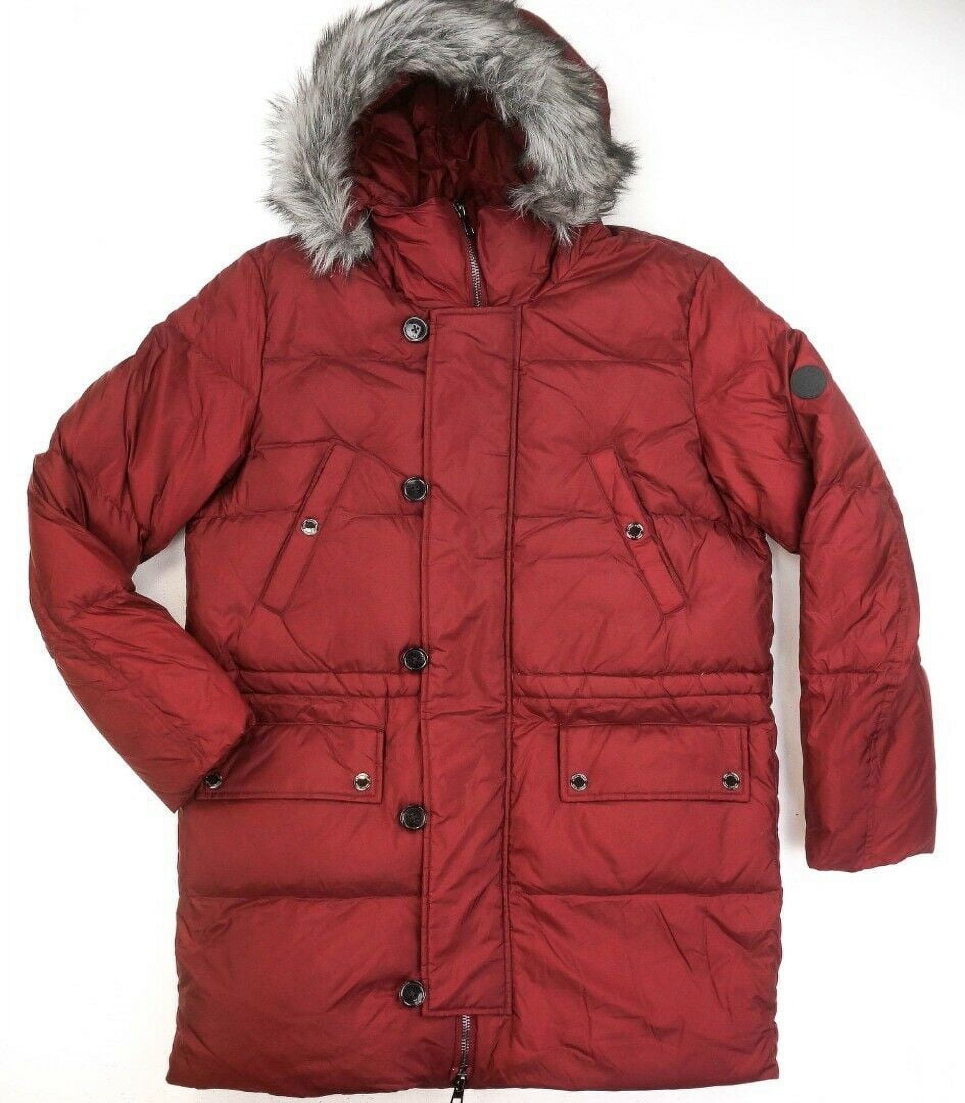 Michael Kors RED Faux Fur Trim Nylon Parka Coat, US Small - image 3 of 6