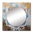 thumbnail image 2 of Designart "Blue and Gold Mandala Elegance I" Boho Mandala Square Mirror For Wall Decor - Large Blue Square Mirror Printed Wall Decor - Traditional Square Living Room Mirror, 2 of 5