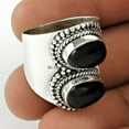 thumbnail image 2 of Genuine Black Onyx Gemstone Ring, Solid 925 Sterling Silver, Unisex Designer Band Ring, Anniversary Spiritual Statement Wedding Gifts For Couples, Men, Women, Mothers Day Gifts Size 7, 2 of 3