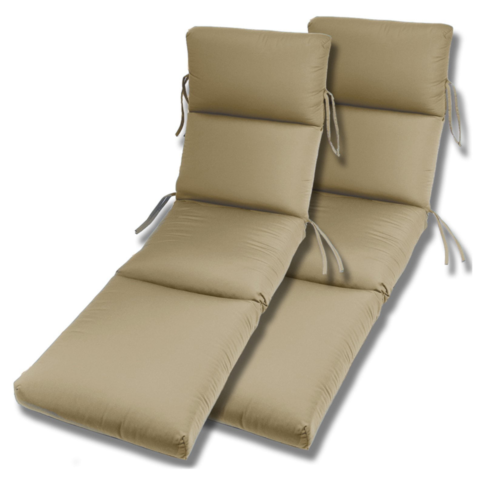 Comfort Classic Channeled Indoor/Outdoor Sunbrella Chaise Lounge Cushion Set of 2