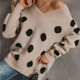 thumbnail image 6 of Aoochasliy Womens Sweaters Pullover Clothes V-neck Knitted Sweater Polka Dot Pullover Trendy Knitted Sweater Tops Blouse, 6 of 7