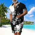 thumbnail image 2 of Summer Savings Clearance! Edvintorg New Fashion Hawaiian Shirt Set Mens Printing Set Short Sleeve Summer Casual Floral Shirt Beach Two Piece Men Sets Oversized Clothing S-4Xl, 2 of 5