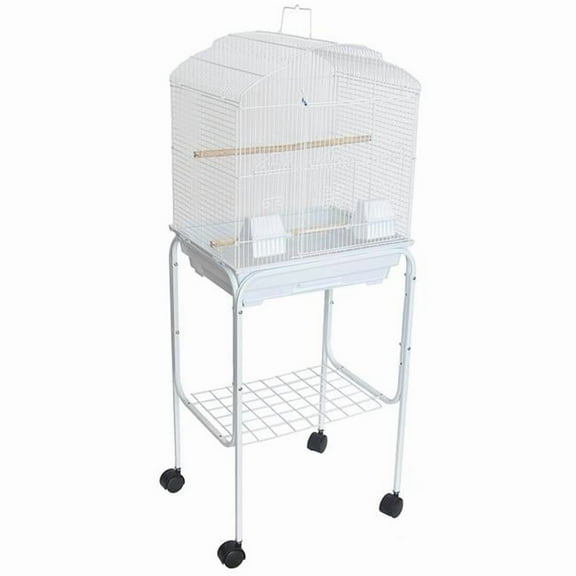 YML 5894-4814WHT Villa Top Bird Cage with Stand, White