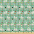 thumbnail image 2 of Ambesonne Goose Fabric by the Yard Upholstery, Ladies and Gentlemen Geese, 5 Yards, Seafoam Coconut and Orange, 2 of 5