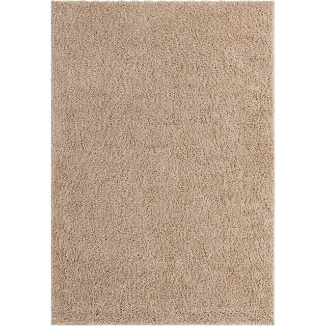 Unique Loom Everyday Shag Plush Area Rug 8' x 11' Rectangle in Taupe