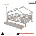 thumbnail image 4 of Bellemave Full Size House Bed with Storage Drawers Playhouse Platform Bed Wooden House-shaped Bed Frame with Fence Guardrail and Roof (Full size, Gray), 4 of 11