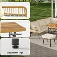 thumbnail image 5 of 6Pcs Outdoor Patio Furniture Set with Table, All-Weather Boho Wicker Rattan Patio Sectional L-Shaped Sofa, Metal Frame, Detachable Cushions, for Patio, Balcony, Backyard, Deck, Beige, 5 of 8