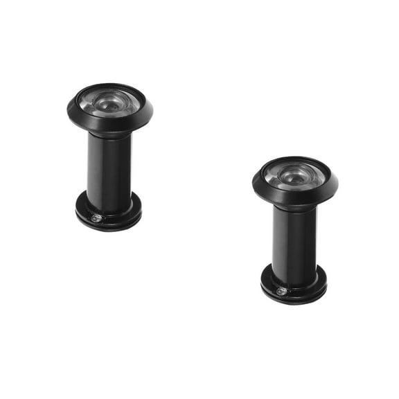 2 Count Adjustable Door Peephole Lock Monitor Kit Office Black