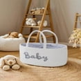 thumbnail image 2 of SNNROO 1pc Baby Basket  For Baby Shower Baby Registry Search Letter Design New Baby Gift Gender Neutral Baby Gift Basket Baby Shower Gift Nursery Storage MAMA Bag, 2 of 7