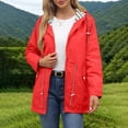 thumbnail image 6 of Womens Windbreaker Jacket Waterproof Hooded Plus Size Long Sleeve Solid Color Zip Up Casual Rain Jacket Outdoor Sport Raincoat with Pockets, 6 of 10