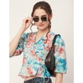 thumbnail image 5 of Moomaya Printed Wrap Tops For Women, V-Neck Cotton Casual Chic Top, 5 of 9