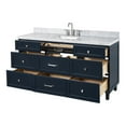thumbnail image 4 of Ariel Monroe 67 Inch Single Rectangular Sink Bathroom Vanity With Italian Carrara Marble Countertop 1.5 inch Edge In Midnight Blue, 4 of 7
