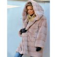 thumbnail image 6 of Women's Winter Parka Overcoat Faux Fur Coat Jacket with Hooed Fleece Plush Long Sleeve Open Front Coat Cardigan, 6 of 6