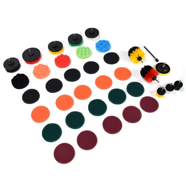 Kit de cepillos para taladro, 37 piezas, accesorios para cepillos para taladro, juego de cepillos de limpieza, juego de cepillos para taladro eléctrico, confiabilidad excepcional Jadeshay A