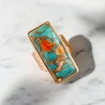 thumbnail image 4 of Turquoise Oyster Copper Ring, 925 Sterling Silver Ring, Gemstone Ring, Rectangular Bar Ring, Handmade Ring, Unisex Ring, Band Ring, Gift Her, 4 of 4