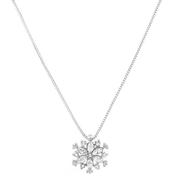 Snowflake Necklace Women Pendant Inlaid Rhinestone Clavicle Chain