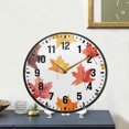 thumbnail image 4 of Yayeee Wall Clock Battery Operated 9.5" Silent Non-Ticking for Living Room, White Autumn Leaves, 4 of 8