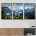 thumbnail image 2 of wall26 - 3 Panel Framed Canvas Wall Art - Majestic Natural Landscape Triptych Canvas Series - Panoramic View of Mountains - Giclee Print Gallery Wrap Modern Home Art Ready to Hang - 16"x24", 2 of 5
