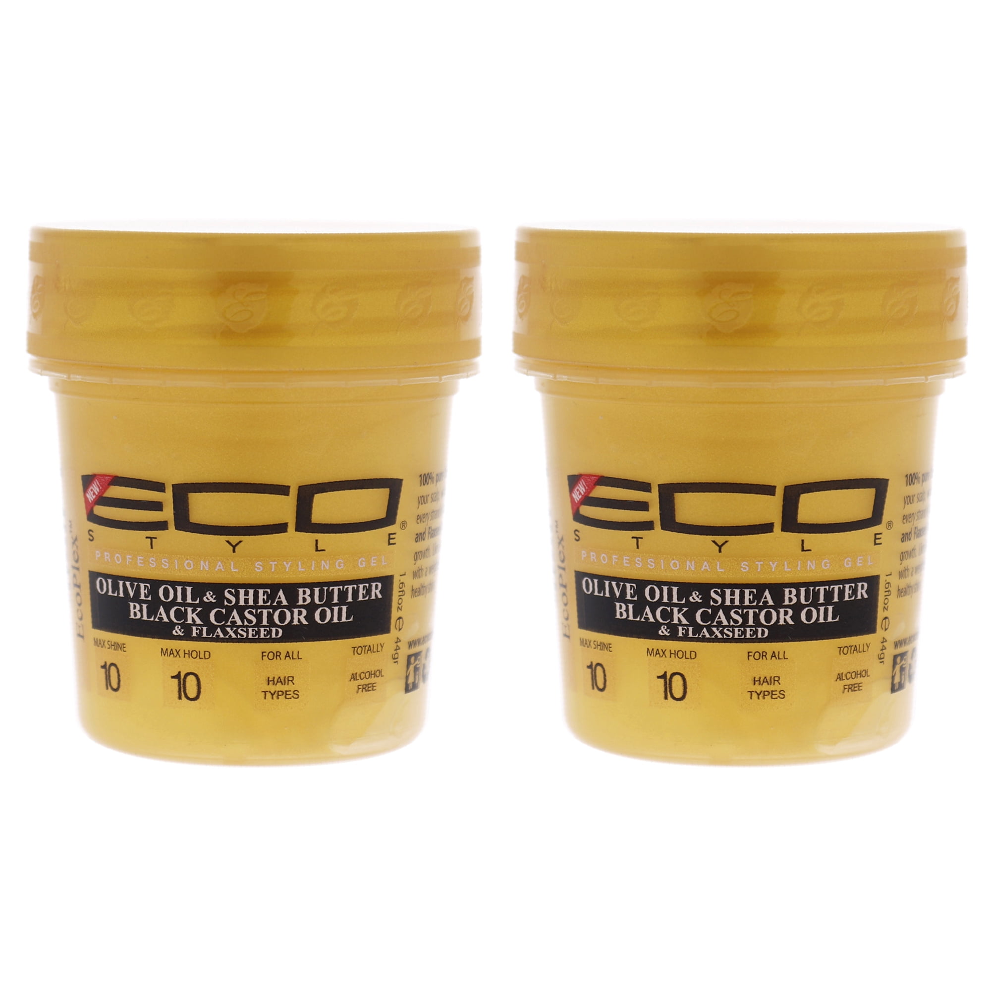 Ecoco Eco Style Gel - Olive Oil and Shea Butter Black Castor Oil and  Flaxseed - Pack of 2, 1.6 oz 