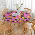thumbnail image 3 of Round Picnic Table Cloth 100% Waterproof & Oil Proof, Elastic Fitted Table Cover for 36"-44" Round Tables, for Dining, Camping, Outdoor, 3 of 7