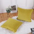 thumbnail image 2 of EastVita Throw Pillow Covers With Pom Poms Soft Solid Velvet Pillow Cases Square Decorative Cushion Covers For Couch Bedroom Car Sofa Outdoors, 2 of 8