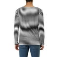 thumbnail image 3 of INSPIRE CHIC Men's Striped Crew Neck Long Sleeve T-shirt Cotton Pullover Top, 3 of 5