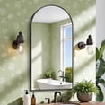 thumbnail image 2 of Arched Wall Mirror 24x20 Inch Black Metal Frame Tempered Glass Large Decorative Crystal Clear Shatterproof Mirror for Entryway Living Room Mantel Bathroom, 2 of 9