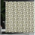 thumbnail image 4 of Ambesonne Floral Shower Curtain, Curvy Garden Flowers, 69"Wx84"L, Khaki White Dark Brown, 4 of 5