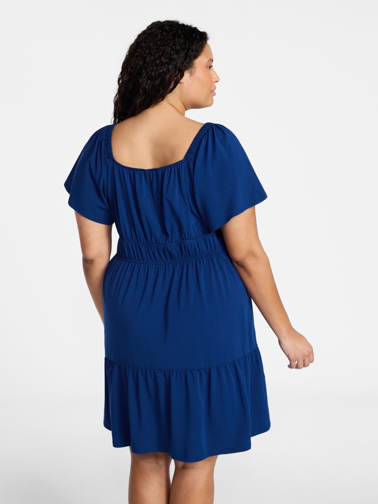 Terra & Sky Women's Plus Tiered Mini Dress, Sizes 0X-5X