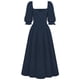 thumbnail image 4 of Vestido De Manga Farol Señoras una línea vestido elegante Chic plisado vestido Casual fiesta de noche vestidos largos Cgtredaw Azul Marino M Azul Marino para Mujer, 4 of 8