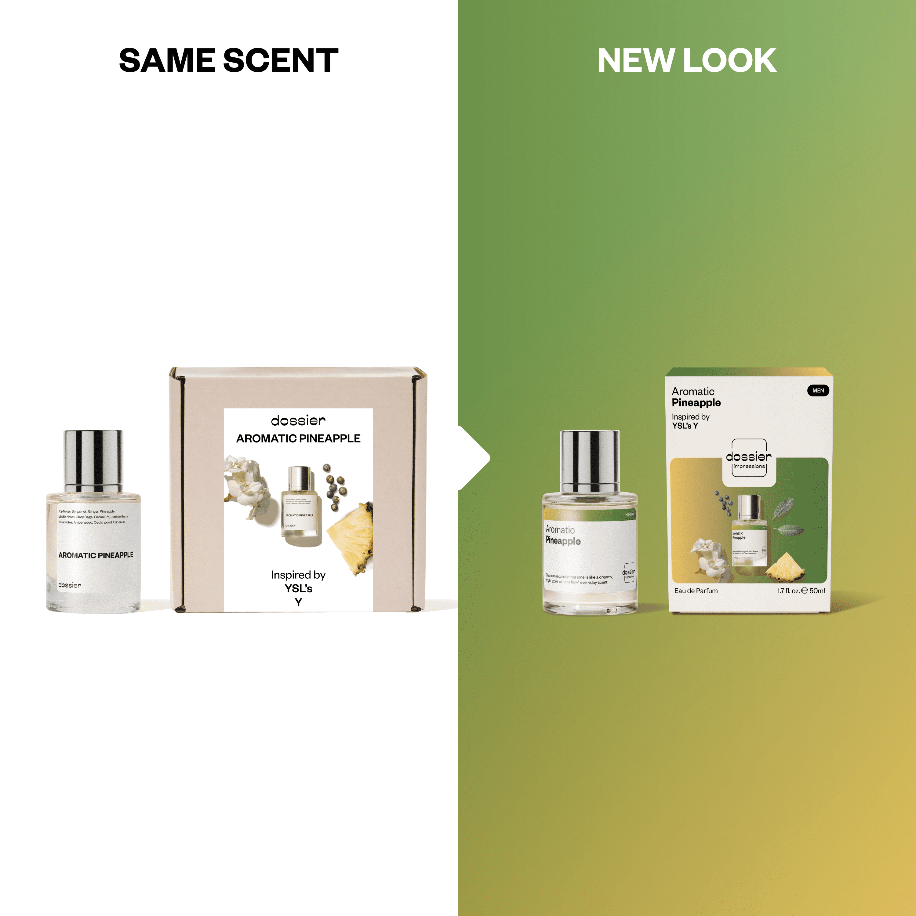 2 pack) Dossier Aromatic Pineapple Eau De Parfum, Inspired by