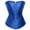 Blue, variant on Women Sexy Satin Boned Corset Vintage Lace Up Overbust Waist Cincher Bustier Bodyshaper Top Going Out Party Bodysuit