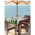 thumbnail image 2 of Outdoor Tablecloth with Umbrella Hole and Zipper, Christmas Snowman Square Table Cloth 60x60 Inch Waterproof Tablecloth, Xmas Tree Snowflake Rustic Winter Picnic Table Cover for Patio Camping, 2 of 7