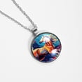 thumbnail image 4 of Horse Elegant Glass Circular Pendant Necklace - Stylish and Trendy Jewelry for Women, 4 of 5