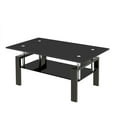 thumbnail image 5 of SMARTIK Black Glass Coffee Table with Two-Tier Rectangle Design, 5 of 5