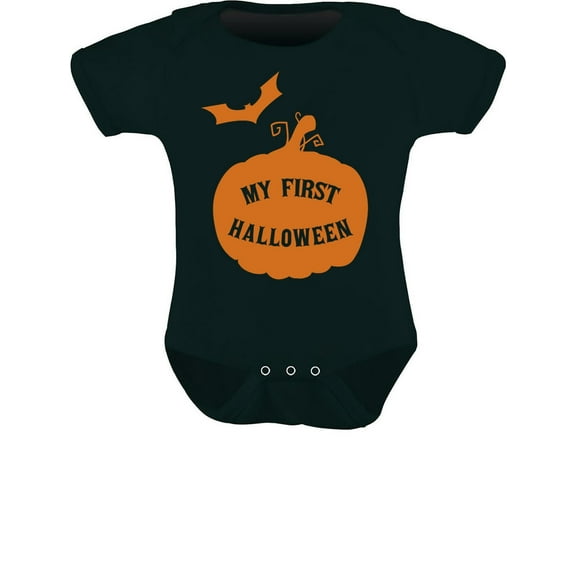 Cute Little Pumpkin Outfit Halloween Infant Jack O' Lantern Baby Bodysuit